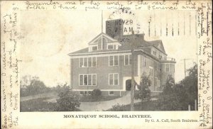 Braintree Massachusetts MA Monatiquot School c1910 Vintage Postcard