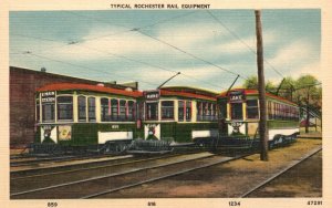 Vintage Postcard 1920's Typical Rochester Trail Equipment Train NY Pub by Manson