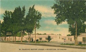 El Rancho Motor Lodge Riverton Wyoming roadside Jones Thomas Postcard 20-6952