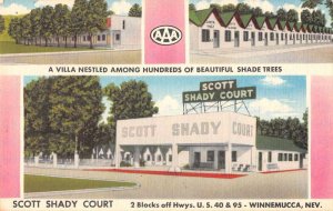 Winnemucca Nevada Scott Shady Court Linen Vintage Postcard JI657274