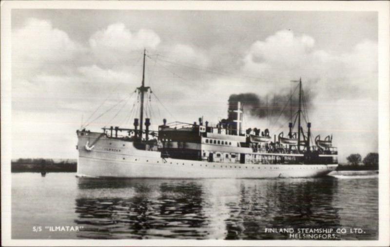 Finland Line Steamship Co Helsingfors SS Ilmatar Real Photo Postcard #1 