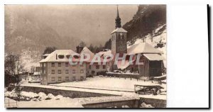 Old Postcard Sixt Winter bell tower and the iron horse hotel