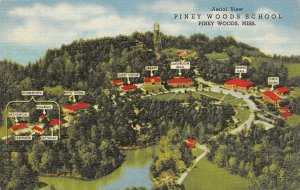 MS, Mississippi  PINEY WOODS SCHOOL~Bird's Eye View  RANKIN CO  c1940's Postcard