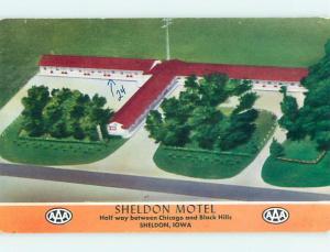 1950's SHELDON MOTEL Sheldon Iowa IA s9163