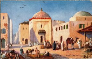 Tucks 7428 Morocco, Saffi Market Vintage Postcard G68