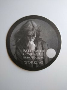 Patti Smith Backstage Pass Original Gone Again Tour Punk New Wave 1996 Working