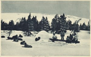 canada, LABRADOR, Dog Sled in front of the Snow House (1920s) Moravian Mission 2