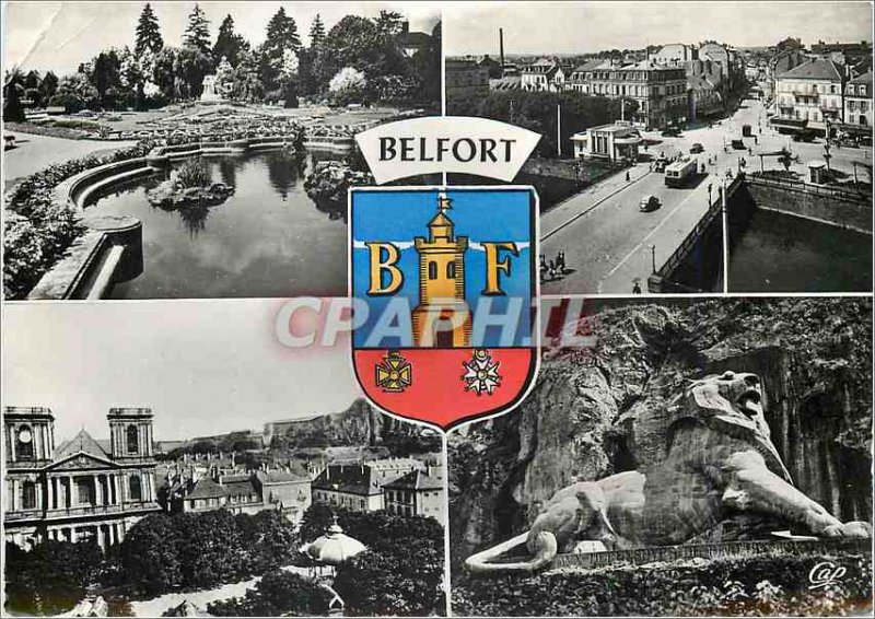 Postcard Modern Belfort Jean Jaures Square District Bridge Carnot Eglise Sain...