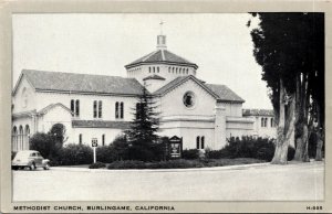 Vtg Burlingame California CA Methodist Church 1940s  Postcard