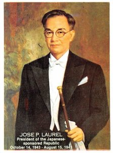 Jose P Laurel President of the Japanese Sponsored Republic Non Postcard Backing 