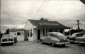 Wells ME Maine Lincoln Restaurant GREAT VIEW OF CARS Real Photo Postcard