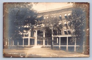 J96/ Mt. Clemens Michigan RPPC Postcard c1910 Colonial Hotel Pesha 158