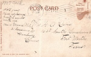 Vintage Postcard 1907 City Hall Square Danbury Connecticut Pub Langsdorf & Co.