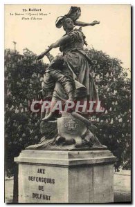 Old Postcard Belfort Statue When Meme Place d'Armes