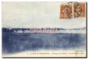 Old Postcard Camp De Sissonne Group Tents From Le Chateau D & # 39Eau Army