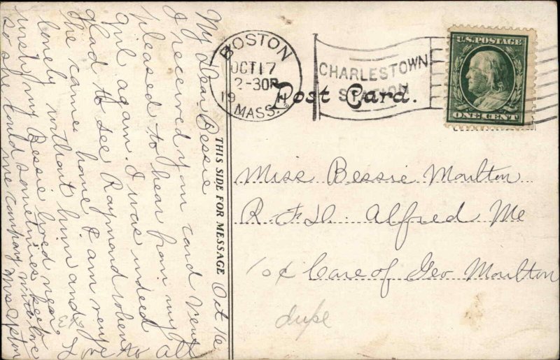 Peabody MA B&M RR Train Station Depot c1910 Postcard