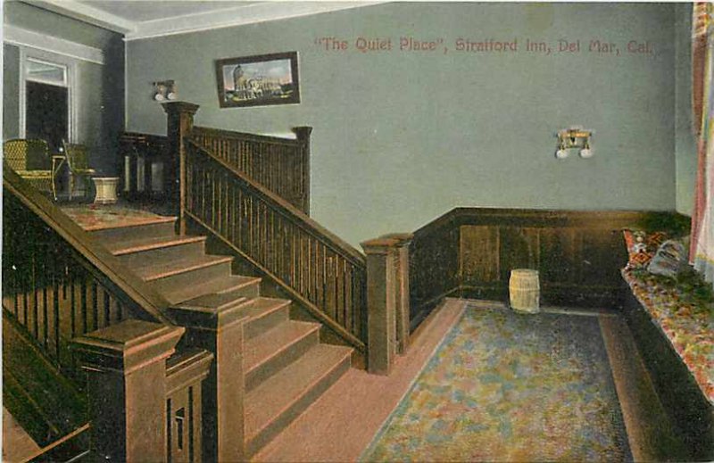 CA, Del Mar, California, Stratford Inn Hotel Interior, Newman Post Card Co