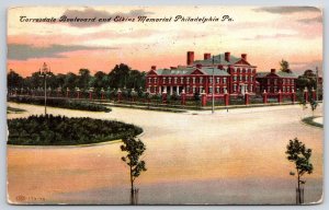 1911 Corresdale Boulevard And Elkins Memorial Philadelphia Pennsylvania Postcard