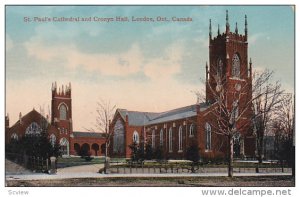 LONDON, Ontario, Canada, 1900-1910s; St. Paul's Cathedral And Cronyn Hall