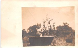 Bathing Baby Photo real photo Unused 