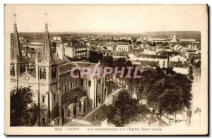 Postcard Old Vichy Panoramic View I & # 39Eglise Saint Louis