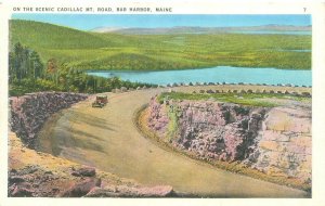 Bar Harbor Maine On the Scenic Cadillac Mountain Road WB Postcard Unused
