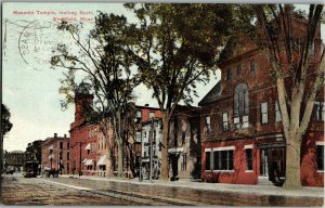 Masonic Temple Looking North Westfield MA c1917 Vintage Postcard X22