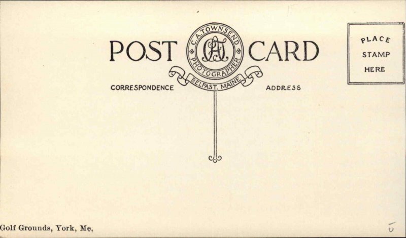 York ME Golf Grounds Course c1910 Real Photo Postcard