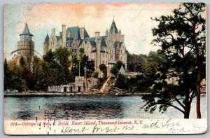 Heart Island Thousand Islands New York 1907 Postcard Cottage Of Geo. C. Boldt