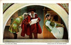 Gutenberg Printing Press Evolution of the Book Postcard unused 1915-30s