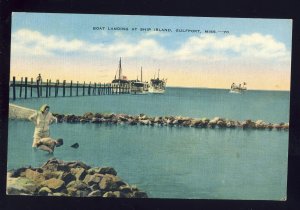 Gulfport, Mississippi/MS Postcard, Boat Landing At Ship Island