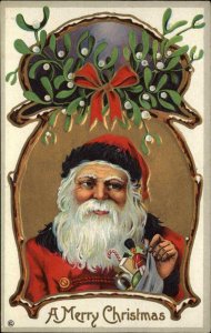 Christmas Santa Claus Small Sack of Toys Stecher 23B Embossed c1910 Postcard