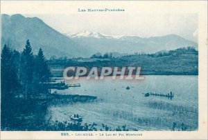 Old Postcard The High Pyrenees Lourdes Lake and Peak Montaigu