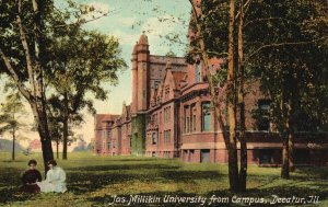 1910's Jas. Millikin University From Campus Decatur Illinois IL Posted Postcard