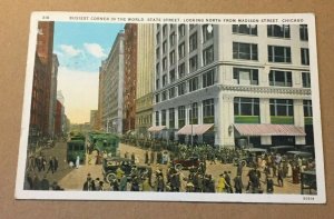 1931 USED .01 POSTCARD BUSIEST CORNER IN THE WORLD STATE ST. CHICAGO ILL.