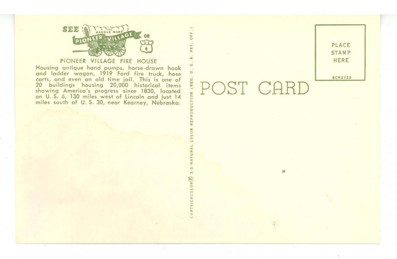 NE - Pioneer Village. Fire House & Apparatus