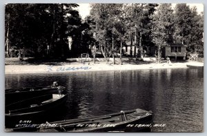 Au Train Michigan~Our Cabin Facing The Lake~Whittler's Resort Cottages~1950 RPPC
