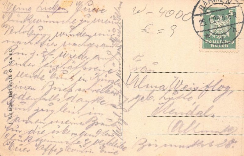 A213 Germany 1925 Duesseldorf Market Town Hall vintage postcard