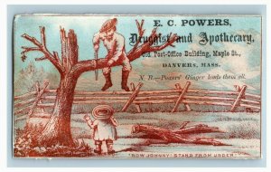 Lot Of 4 1870's-80's E.C Powers Druggist Apothecary Oddball Dog & Scissors P178