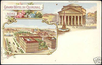 italy, ROME, Grand Hotel du Quirinal (ca. 1899) LITHO