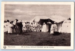 Morocco Postcard Sultan Moulay-Youssef emerges from Prayer c1920's Antique