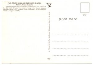 Paul Revere Mall And Old North Church Boston Massachusetts Postcard