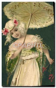 Old Postcard Fantasy Illustrator Child Umbrella