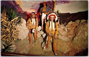 VINTAGE POSTCARD SIOUX WAR-CHIEFS SITTING BULL AND RED CLOUD AT WAX MUSEUM