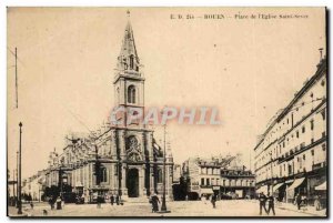 Rouen Old Postcard Place of & # 39eglise Saint Sever