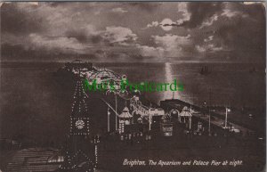 Sussex Postcard - Brighton, The Aquarium and Palace at Night RS31625