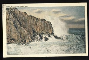 York, Maine/ME Postcard, Bald Head Cliff, Surf, 1923!