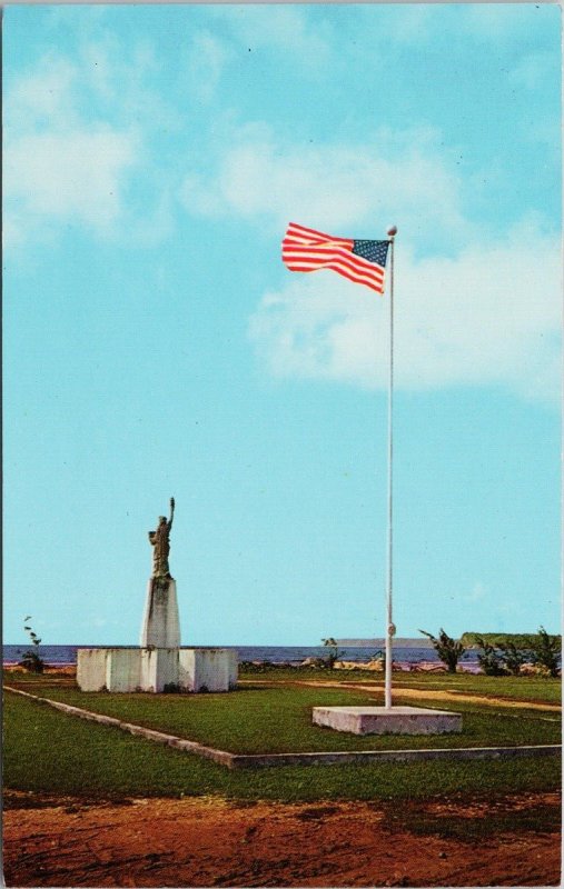 Boy Scout Monument Paseo de Susana Guam USA Flag Unused Vintage Postcard H34