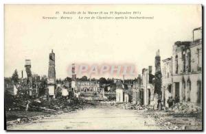 Old Postcard Sermaize La Rue Way After The Bombing Army