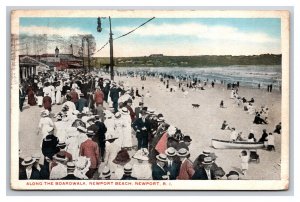 Boardwalk Newport  Beach Newport Rhode Island RI WB Postcard Z5